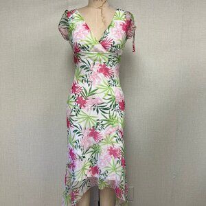 EUC Vintage 90s Y2K Scarf Hem Buyer Too Floral Scarf Hem Slip Dress Size 5